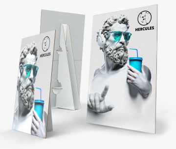 Karton Kundenstopper - HERCULES 70,70 x 100,00 cm | W2P