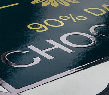 Partieller 3D-Silberlack auf selbstklebenden Etiketten