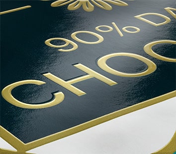 Partieller 3D-Max-Lack auf selbstklebenden Etiketten