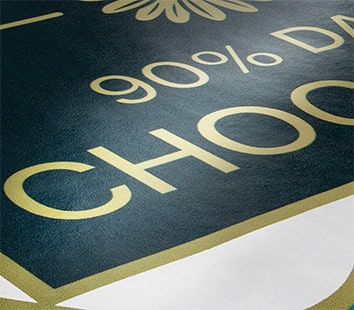 Lack Glanz auf selbstklebenden Etiketten